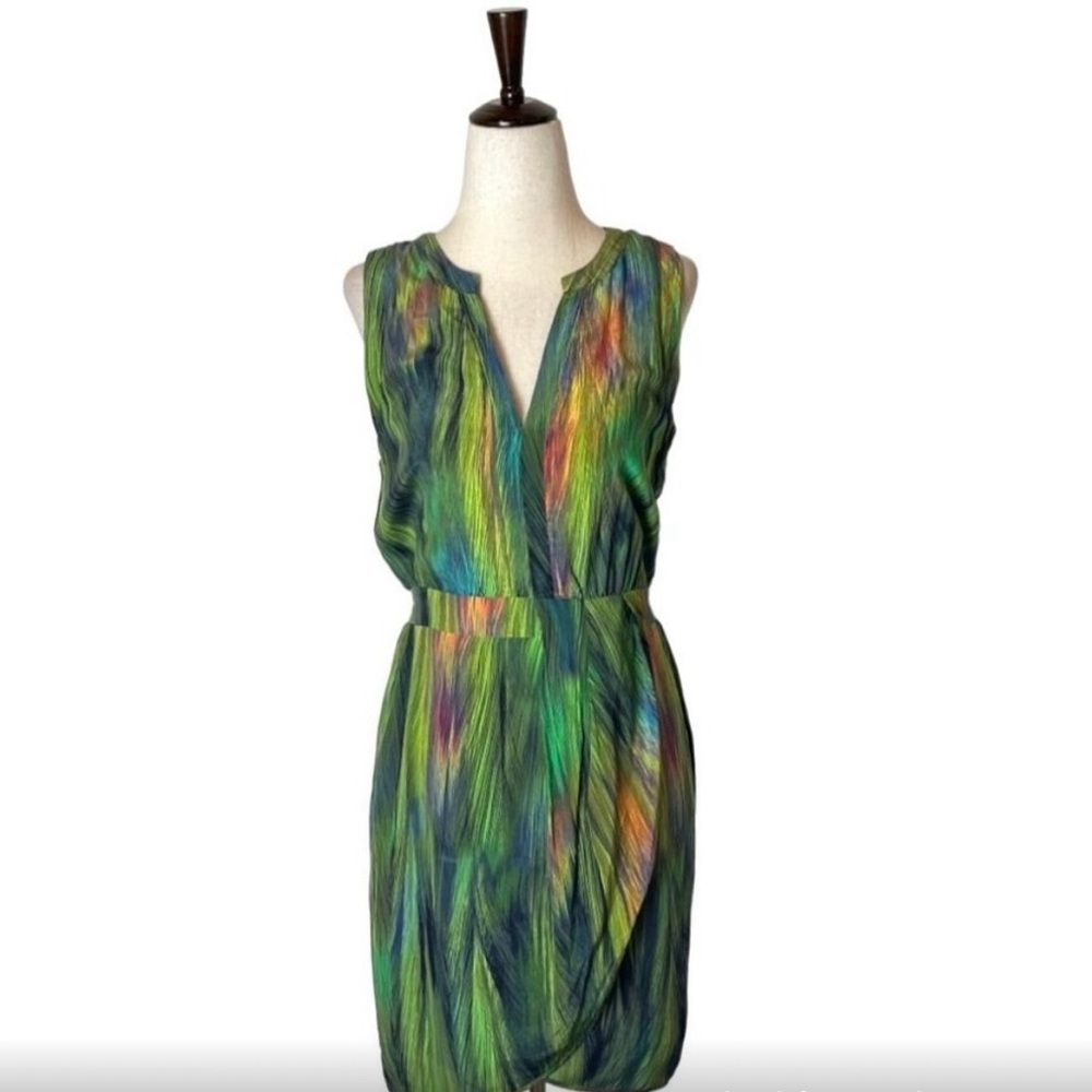 Charlie Jade Silk Green Plunge Sundress Mini